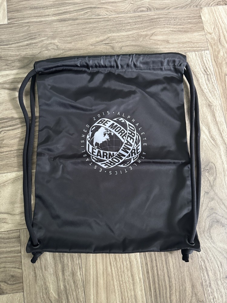 Alphalete Athletics Classic Drawstring Global Impact String Backpack Black