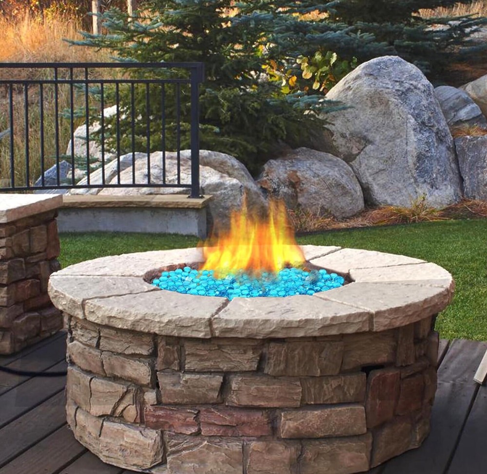 Blue Raspberry (Sea Blue) Iridescent Fire Stones Fire Glass