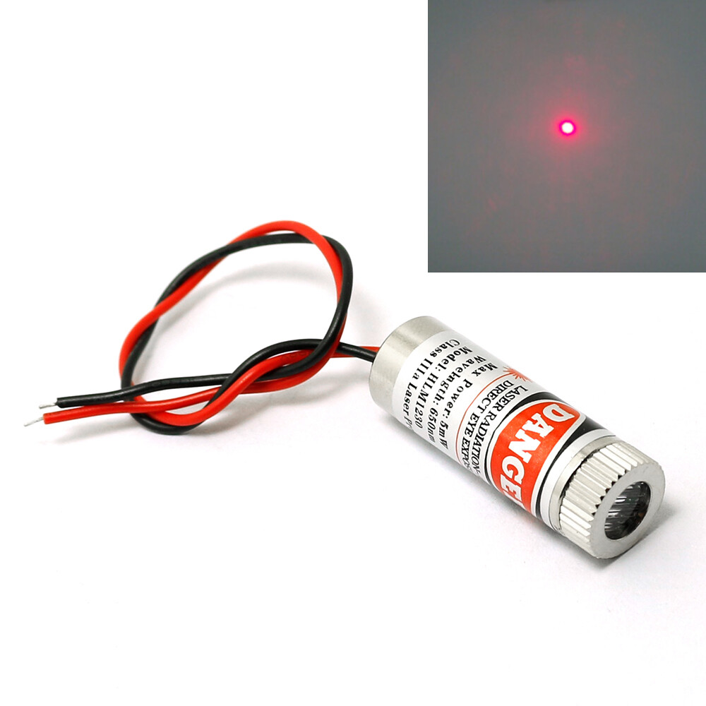 10pcs 650nm 5mW Red Laser Dot Diode Module with Cap & Driver in