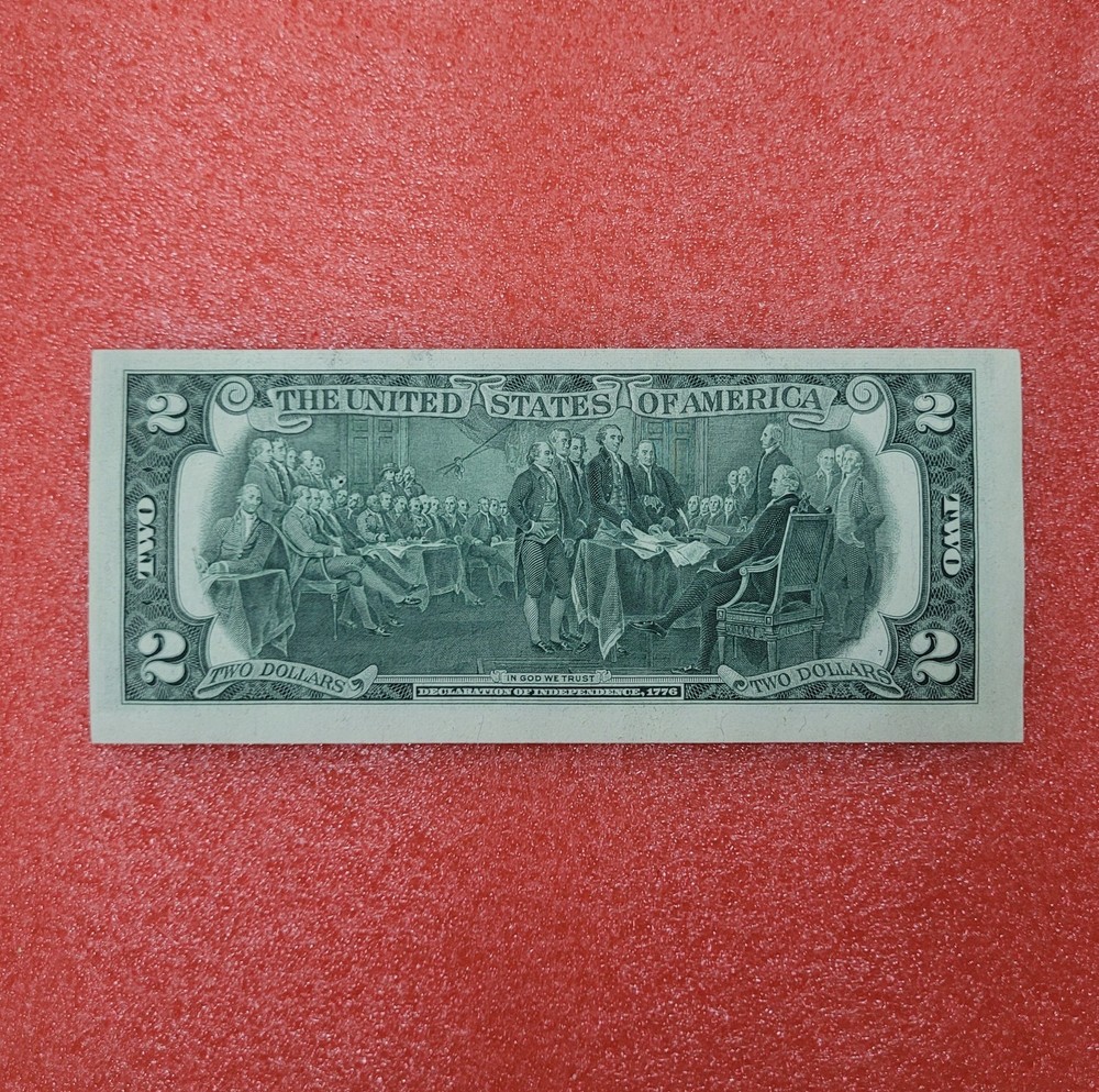 MISCUT ERROR! UNCIRCULATED CRISP 2 DOLLAR BILL US CURRENCY NOTE SERIAL NO 666