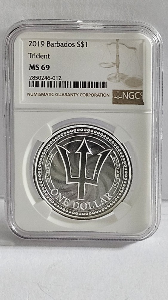 2019 Barbados 1 oz Silver Trident NGC MS69