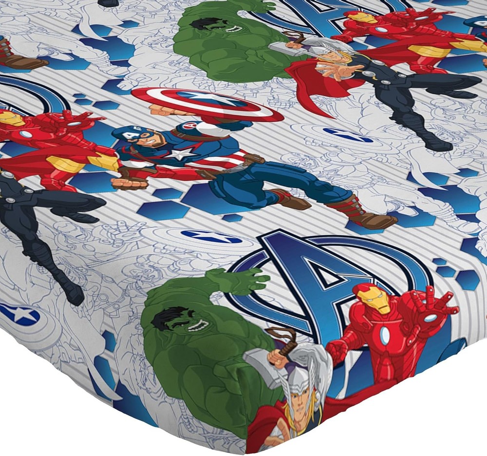 Marvel Avengers Blue Circle 5 Piece Full Bed Set - Includes Full,