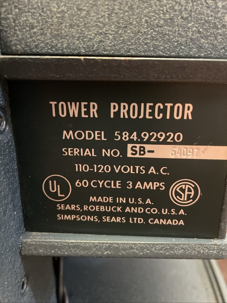 Sears Roebuck Tower Automatic 8mm Projector Vintage