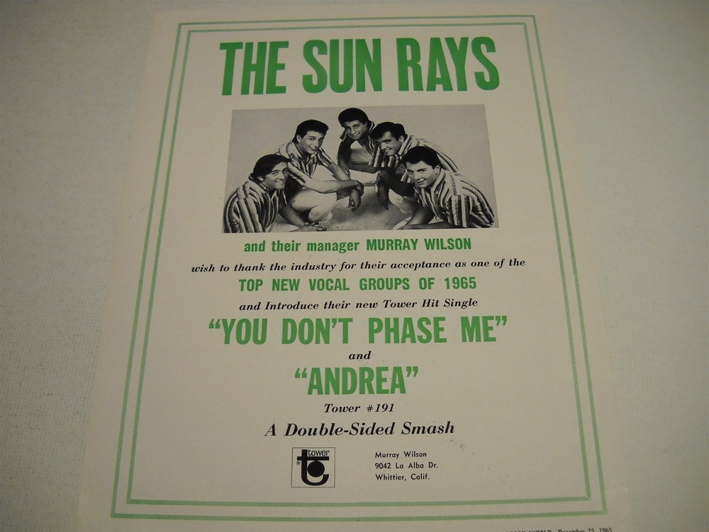 HERB ALPERT says GRACIAS & SUN RAYS Murry Wilson 2-side 1965 RW Promo Display Ad