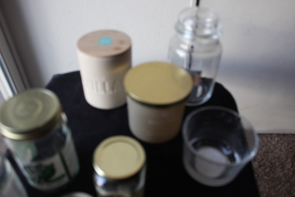 EMPTY CANDLE JARS AND CANNING JARS LOT