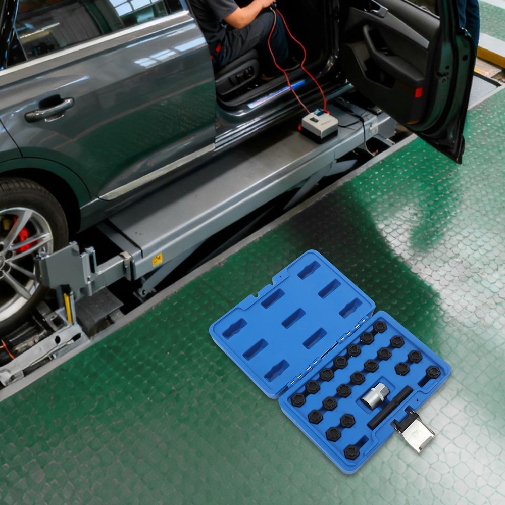 22pcs Universal Wheel Locking Key Socket Wheel Rim Lug Nut Master Removal Tool