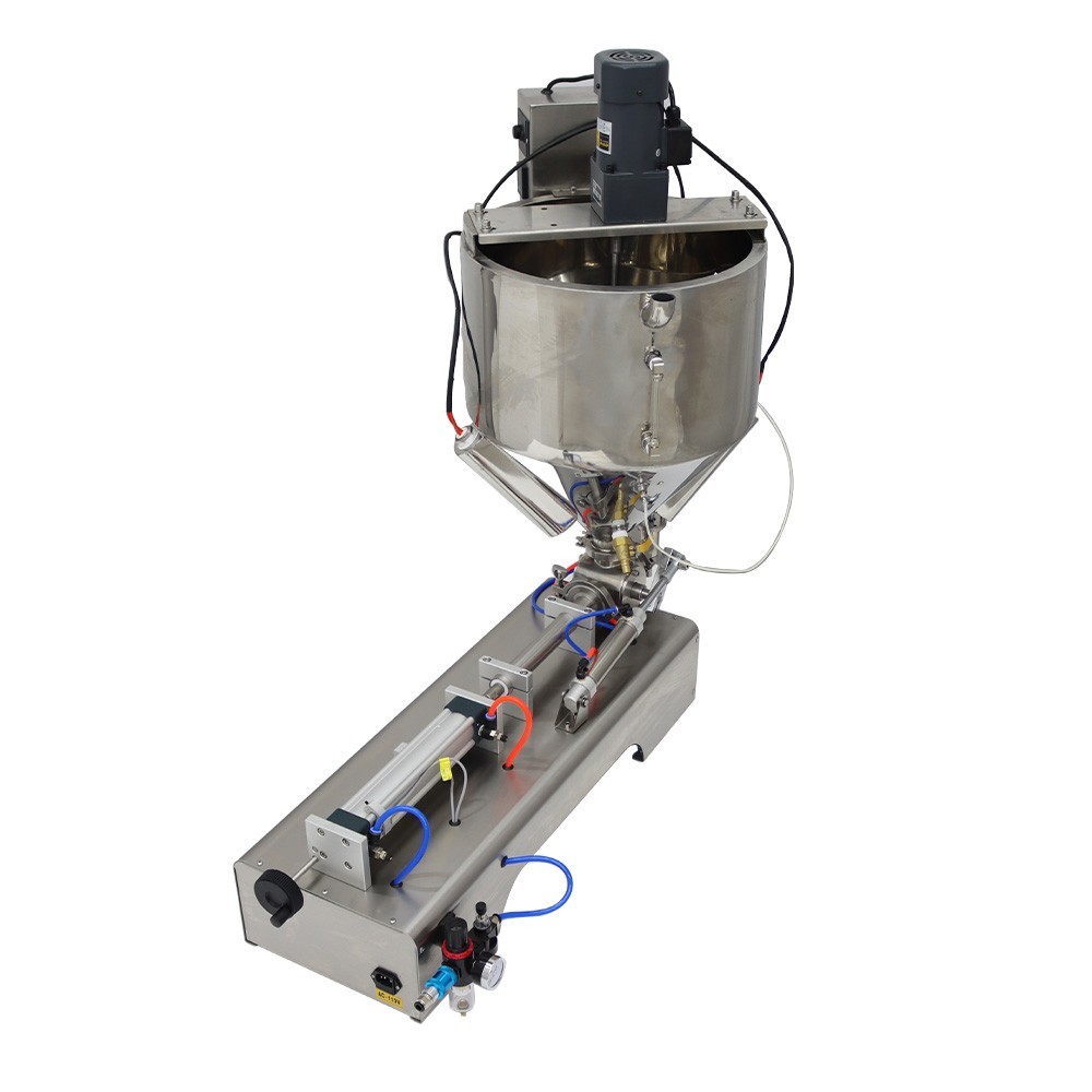 Pneumatic Paste Liquid Heating Stirring Filling Machine Single Nozzle 10-100ml