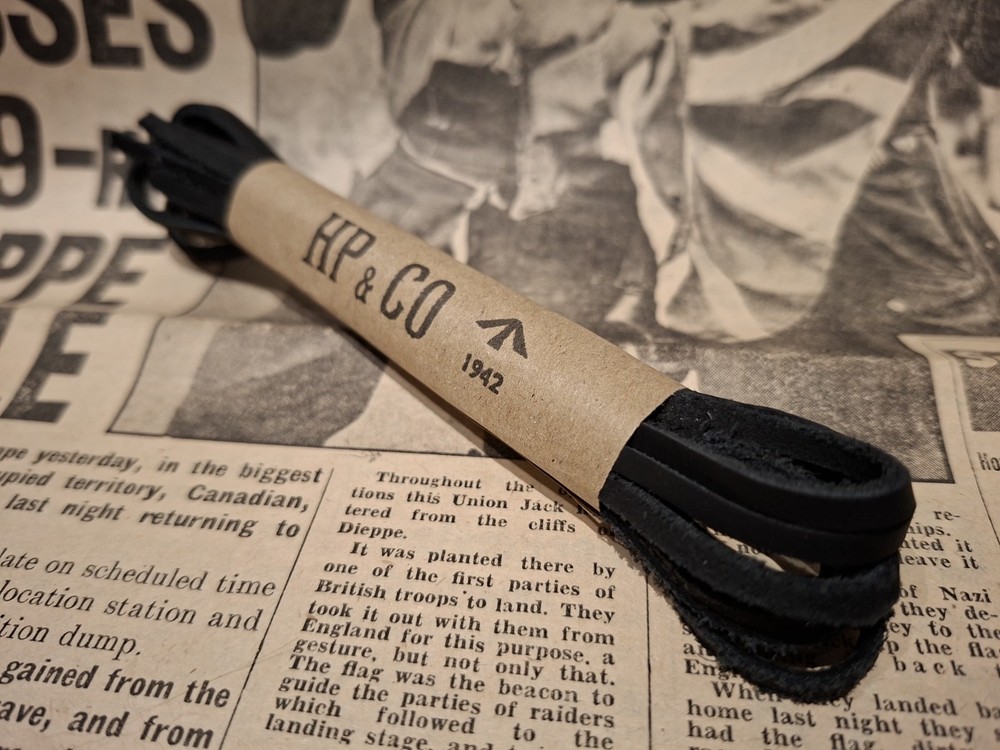 WW2 British Leather shoelaces - reproduction modern leather