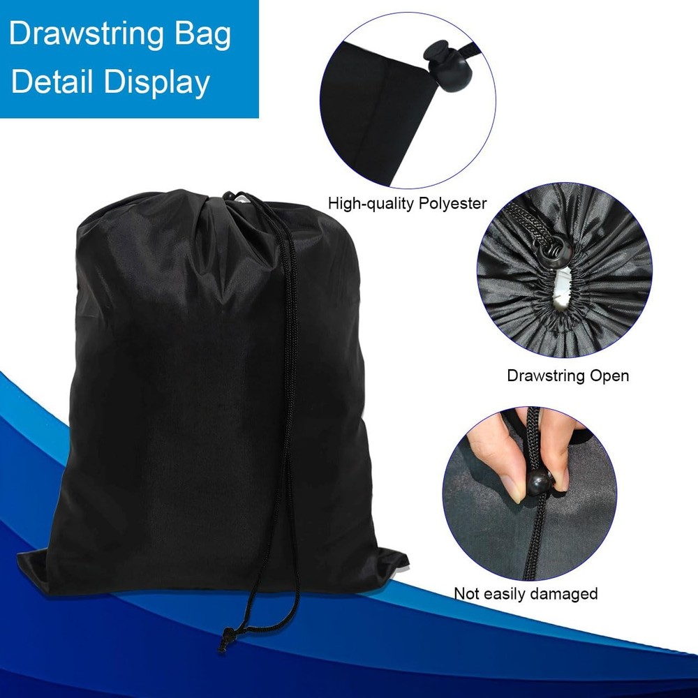 10-Pack Drawstring Bags with Toggle Closure - Lightweight & Durable Nylon Gym...