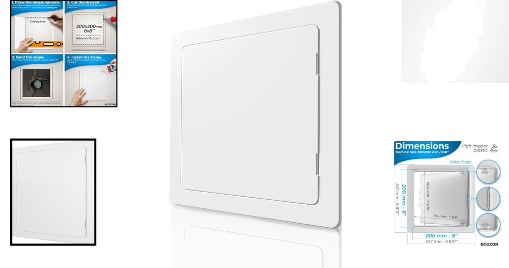 Versatile 8x8 Plastic Access Panel - Ideal for Concealed Spaces & Easy Access