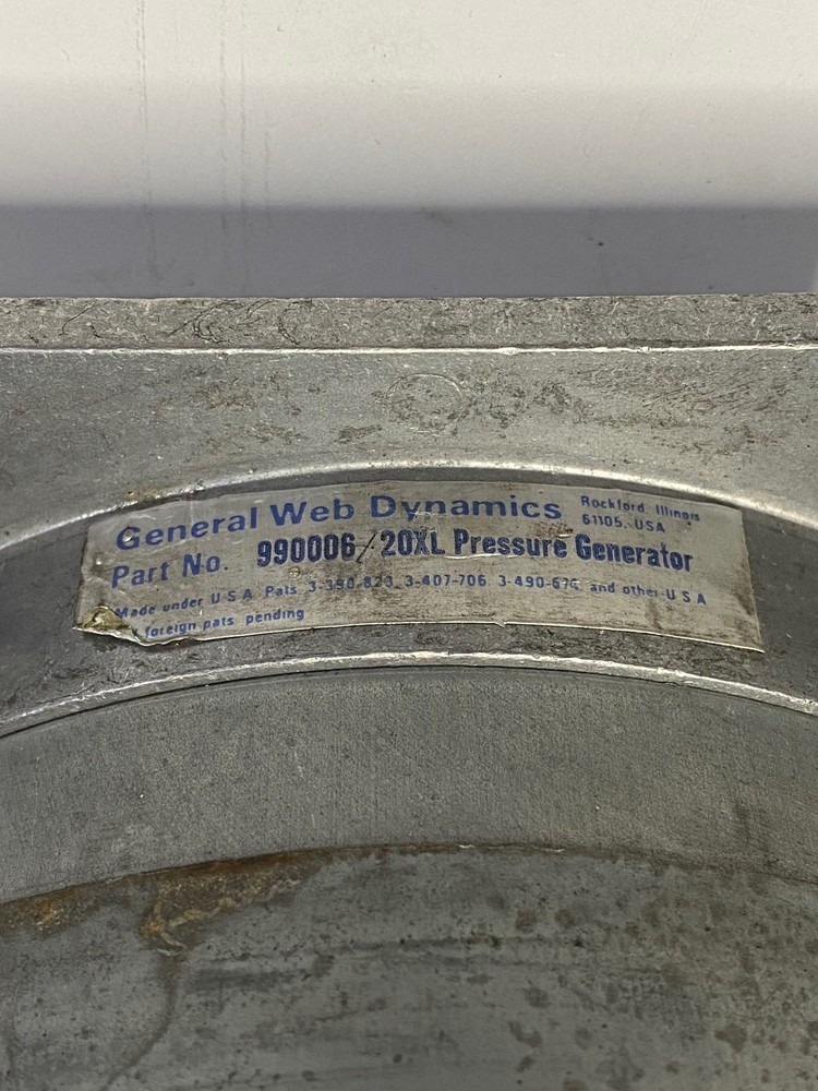 ONE (1) GENERAL WEB DYNAMICS 990006 / 20XL Pressure Generator (USED)