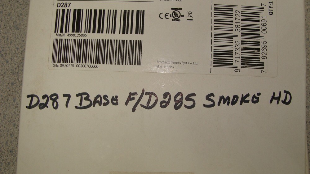 Bosch D287 2 Wire Smoke Detector Base k