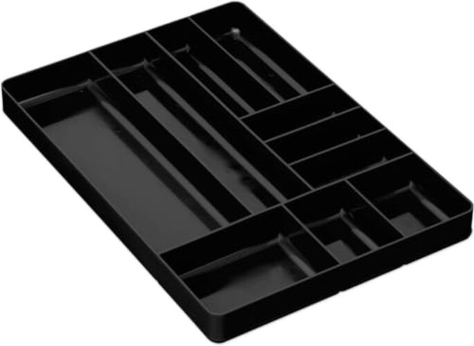Black Stackable Lightweight0 Compartment Organizer Tray () 1