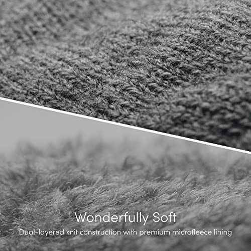 Digits Winter Touchscreen Gloves, Warm Knit Gloves with 4 Medium Light Gray