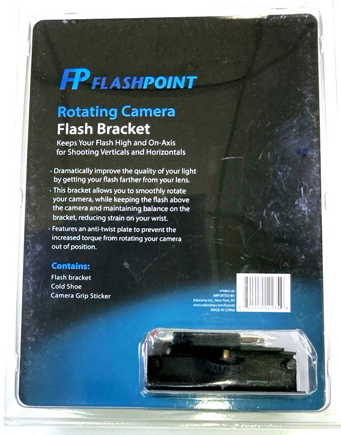New,Flashpoint Rotating Camera - Flip-Flash Bracket, Integrated Anti Twist Plate