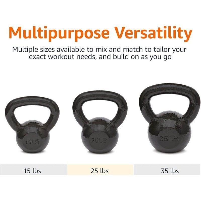 35lb Cast Iron Kettlebell Strength Training Solid Grip Resistance Exercise New