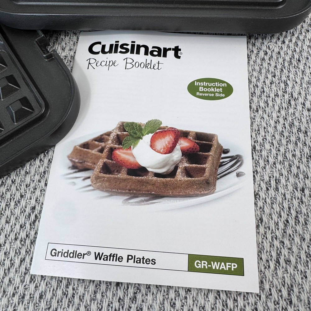 Cuisinart Griddler Waffle Plates Black Griddle Kit GR-WAFP use with Griddler