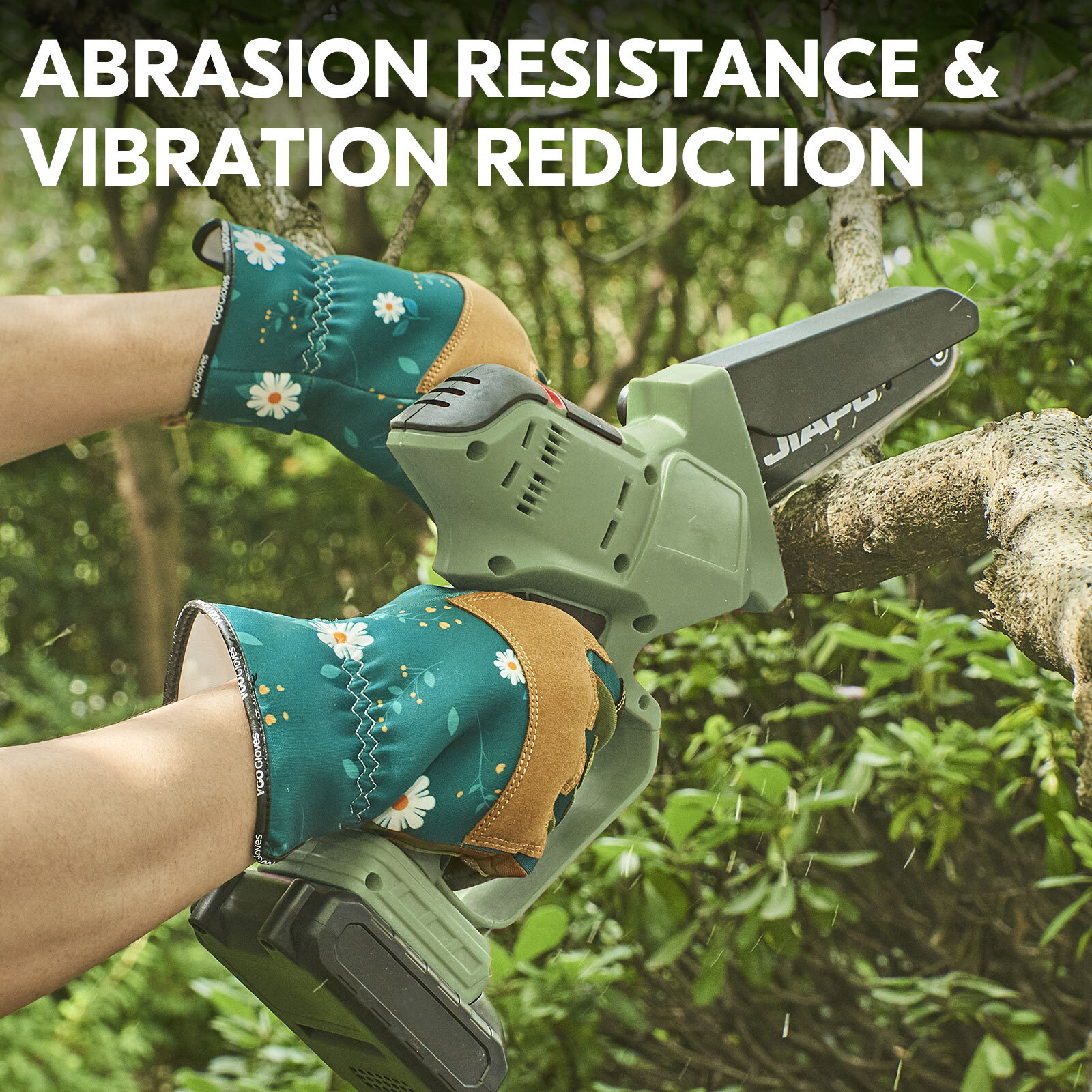 Vgo 1Pair Lady's Goatskin Thorn Proof garden Work Glove,Touchscreen(GA7471-DGR)