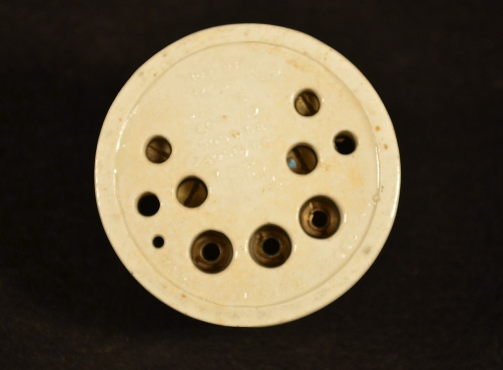 BRASS (or COPPER) & CERAMIC VICTORIAN JELLY MOLD TOGGLE LIGHT SWITCH