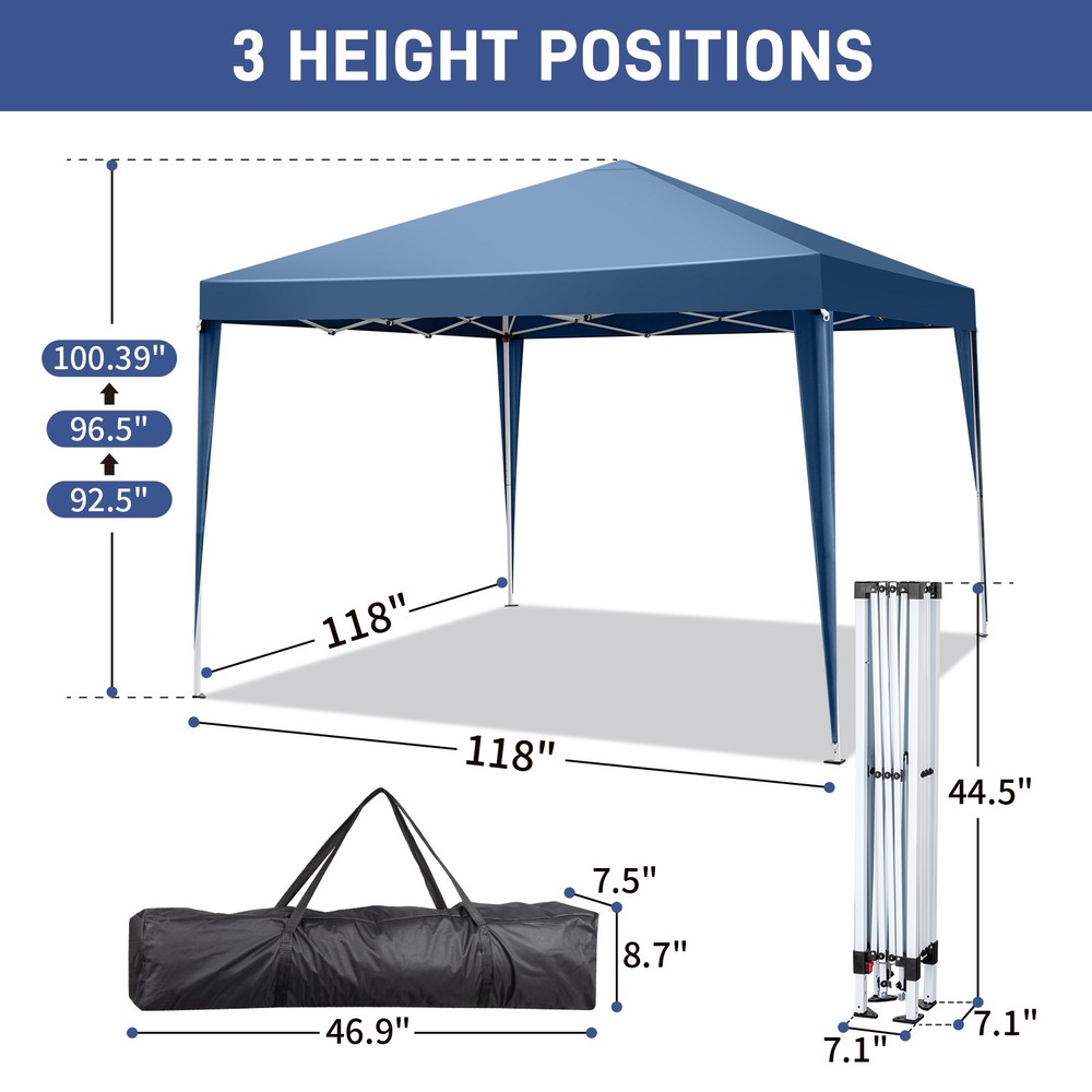 3 x 3m Practical Waterproof Right-Angle Folding Tent Blue