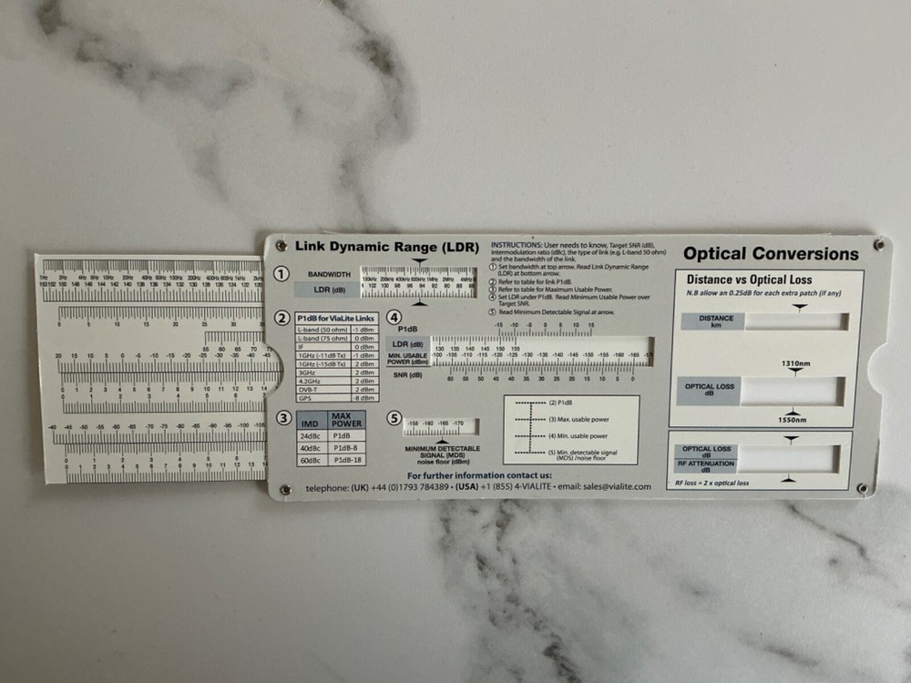 Vialite RF Sliding Conversion Calculator Analog Vintage