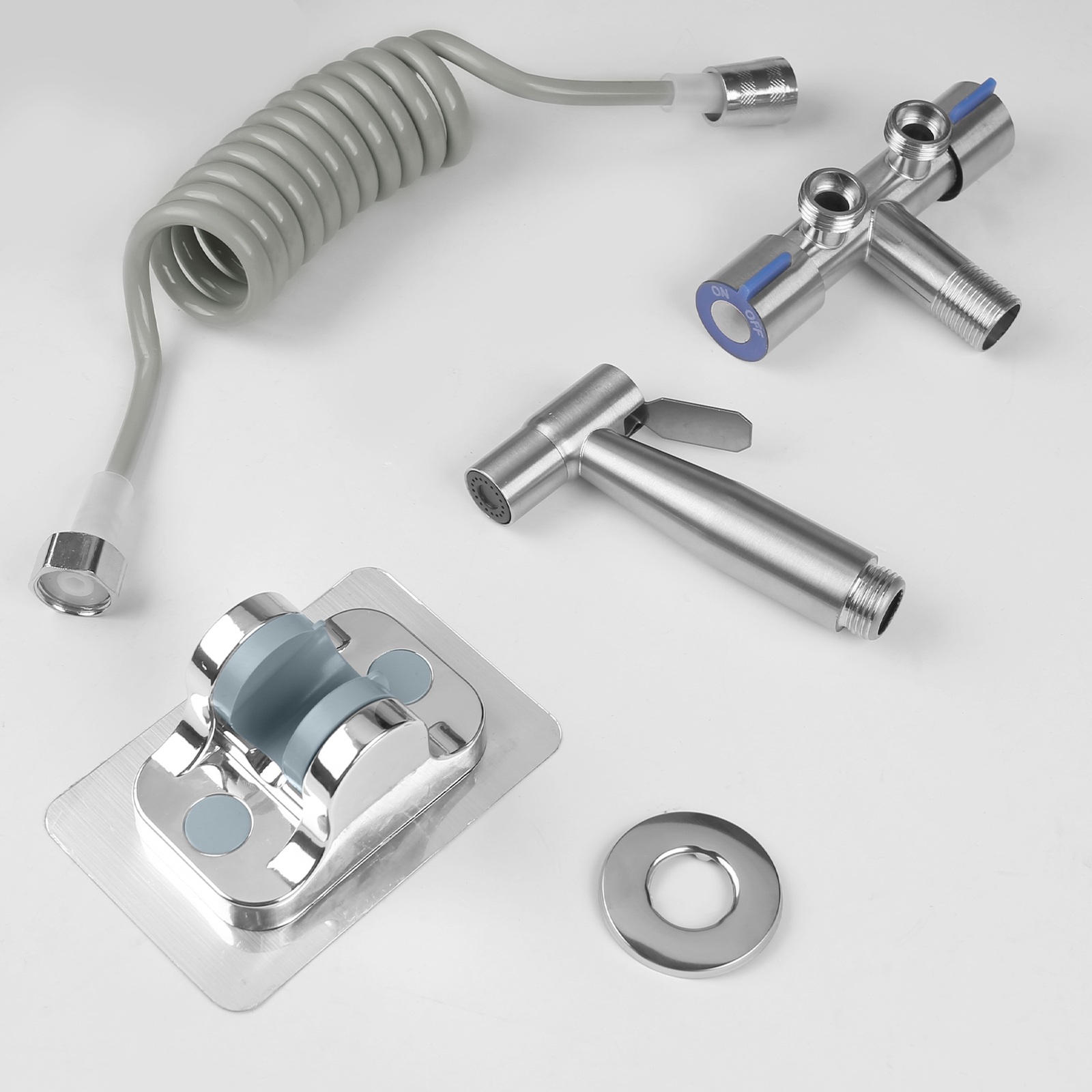 Toilet Shattaf Adapter Hose Bidet Spray Stainless Steel Handheld Shower Head US