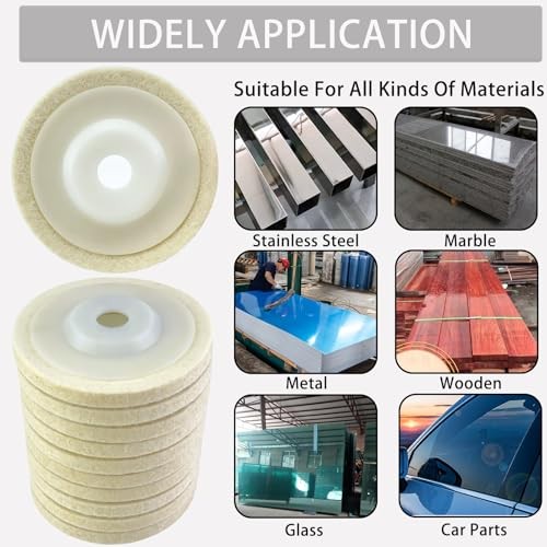 10 Pack Wool Polishing Pad Discs for Angle Grinder, Premium Fine Wool Buffing