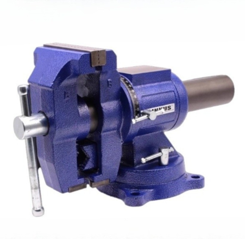 Double-Jaw Bench Vise with Universal Rotation Multi-Function Flat-Jaw Clamp