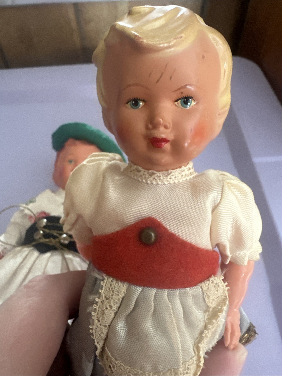 VINTAGE Germany Wind Up Dancing Dolls Celluloid One Without key Lot Of 2