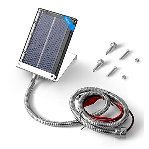 6-Volt Solar Panel for Deer Feeder with an Adjustable Mounting Bracket and