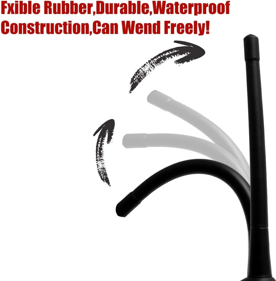 Short Motorcycle Antenna Replacement Flexible Rubber 7 Inch