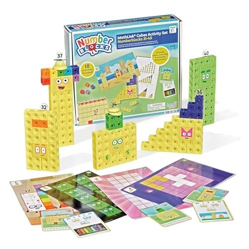 Numberblocks MathLink Cubes Activity Set 31-40 - Early Math Skills, Counting Toy