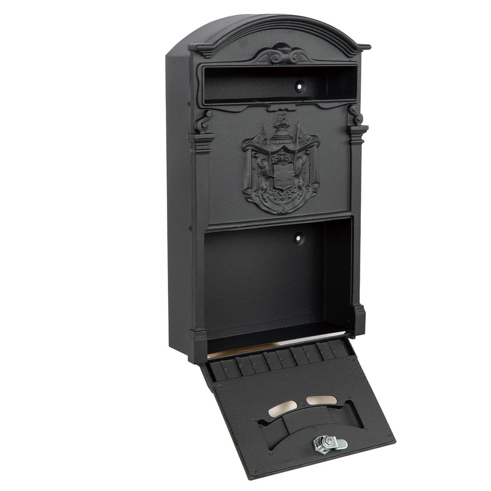 xhlokk Wall Mount Mailboxes, Rust Resistant Locking Mailbox for Black