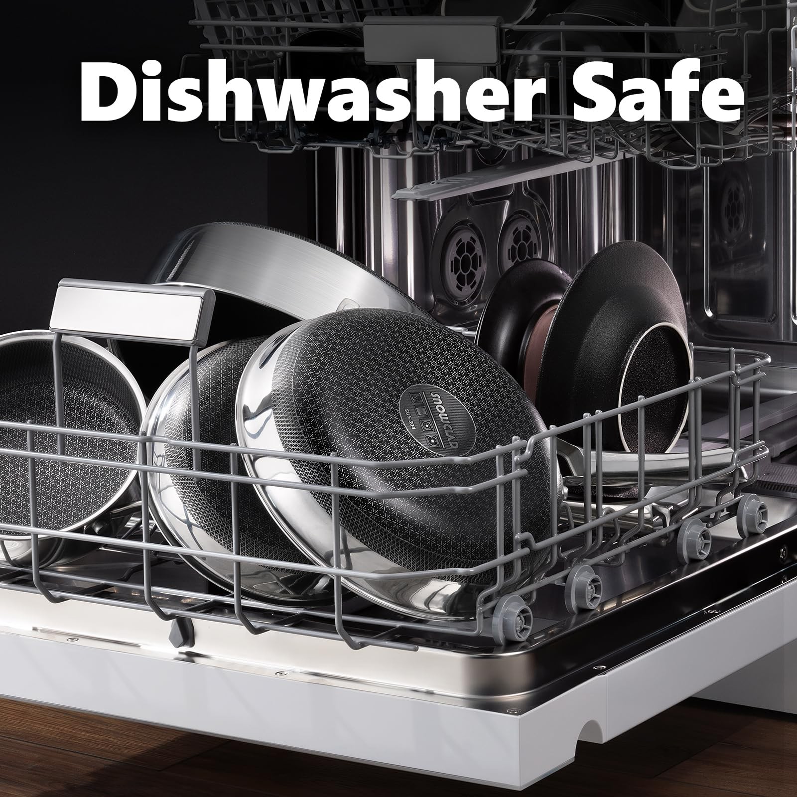 Non Stick Frying Pans Set with 2 Lid, Hybrid Pans Set Nonstick (8+10+12Inch),Pan