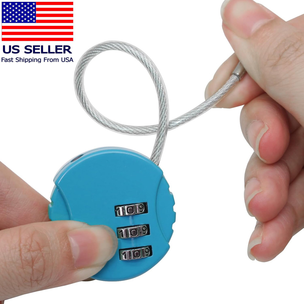 2 Pack 3 Digit Combination Lock - Outdoor Waterproof Padlock - Mini Combination