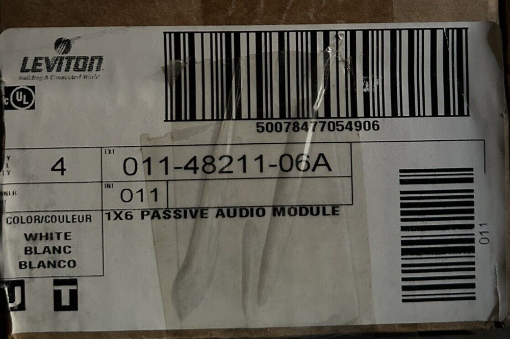 💥Leviton 48211-6A 1X6 Passive Audio Speaker Connection Module White