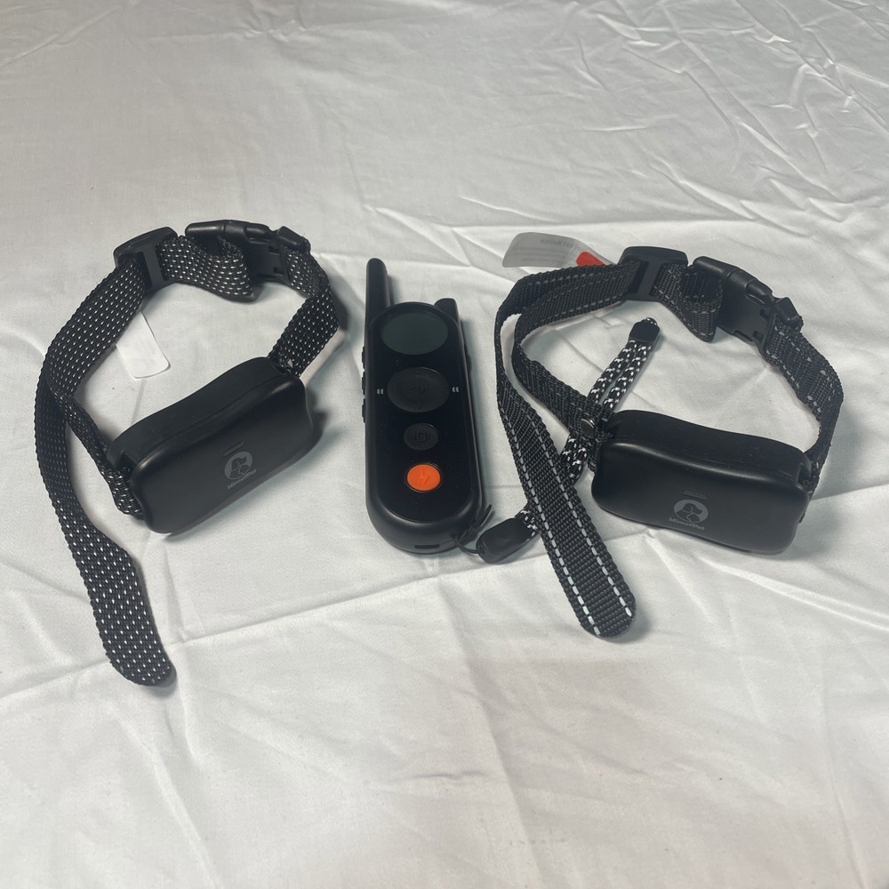 MimofPet Black Remote Dog Training Collar, Vibration Shock Control (2 Pack)