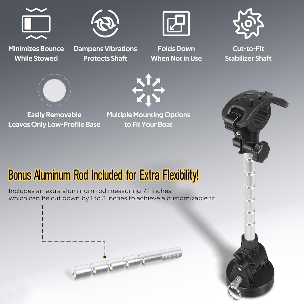 Trolling Motor Stabilizer Mount Support for Minn Kota Ulterra PowerDrive Riptide