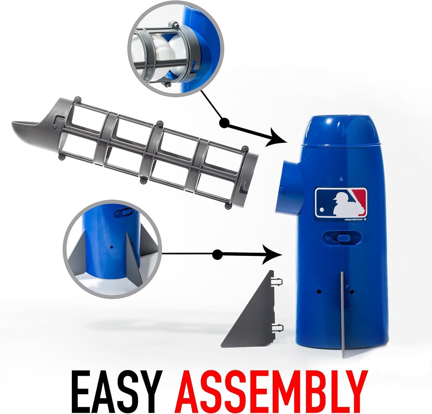 MLB Kids Pitching Machine Pop Rocket with Plastic Baseballs