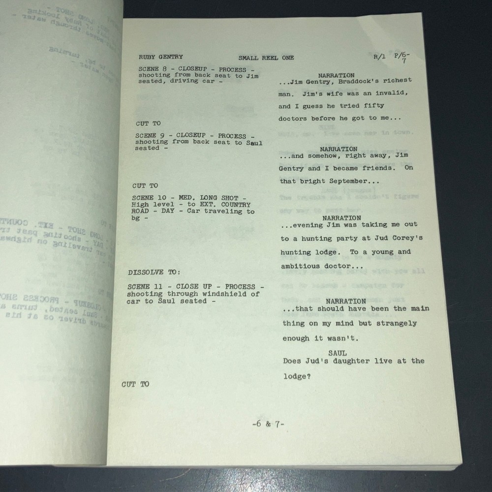 RUBY GENTRY (c1952) Heston/Jones - Scarce Moviola Continuity / SELZNICK +COA!