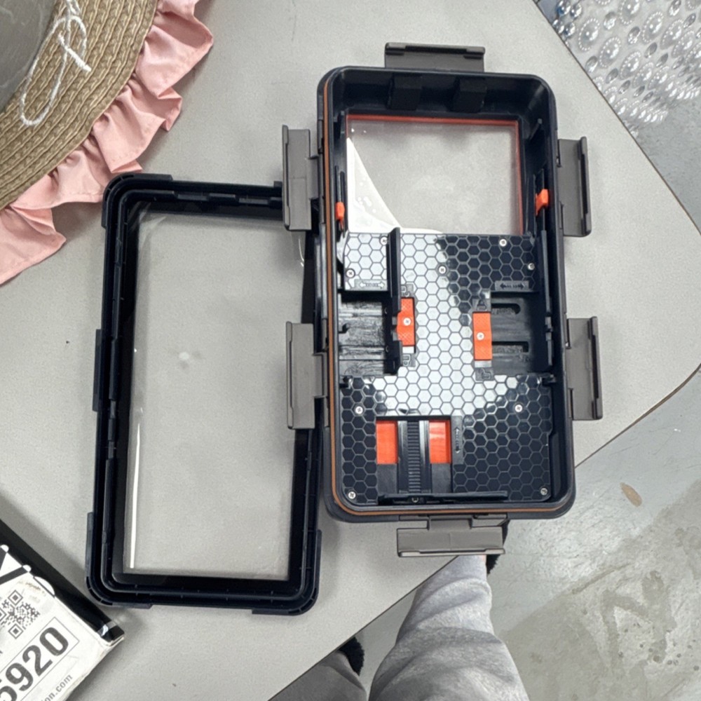 Shellbox Professional Waterproof Camera Case Housing Black Orange Plastic