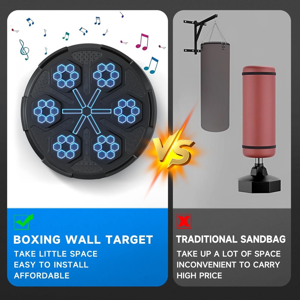 Wall Mount Boxing Training Target Bluetooth Music Indoor React Exercise Machine/