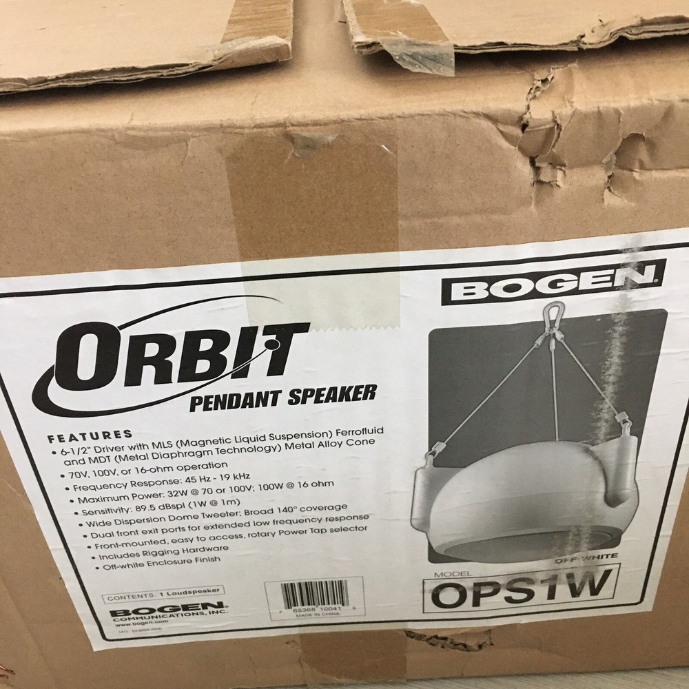 Bogen Orbit OPS1 Pendant Speaker - Passive - Cable - Off-White