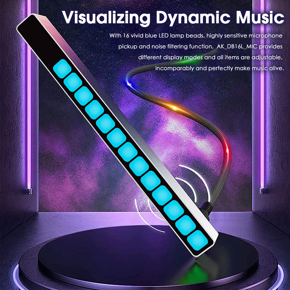 16-Bit MIC Sound Level Meter Music Spectrum Visualizer Audio Display Analyzer