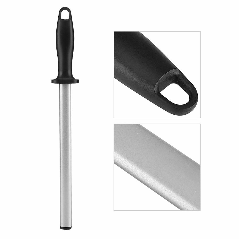 Professional 10 Inch Diamond Chef Knife Sharpener Rod Sharpening Stick US