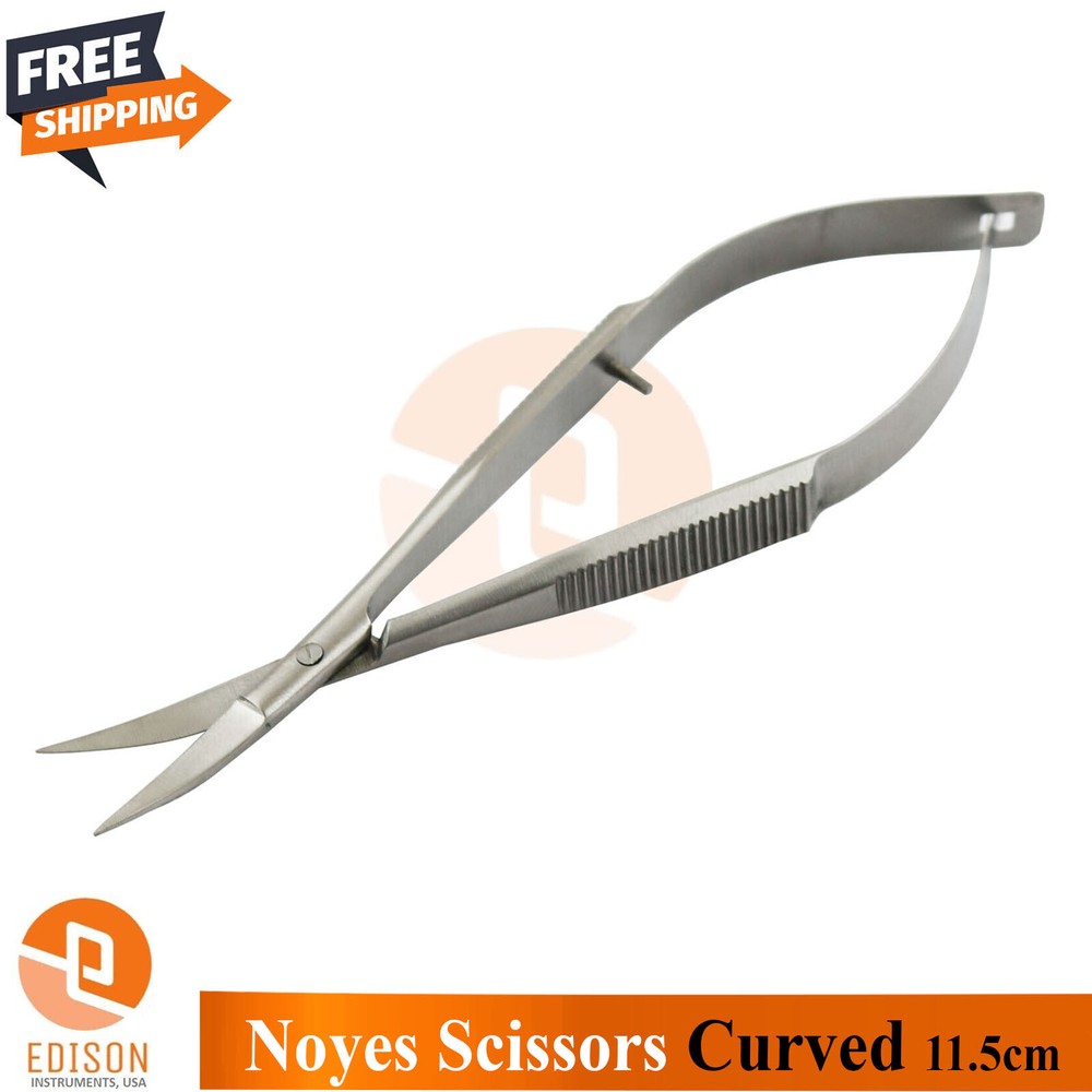 Microsurgery Noyes Scissors Curved 11.5cm Surgical Dissecting Shears Spring