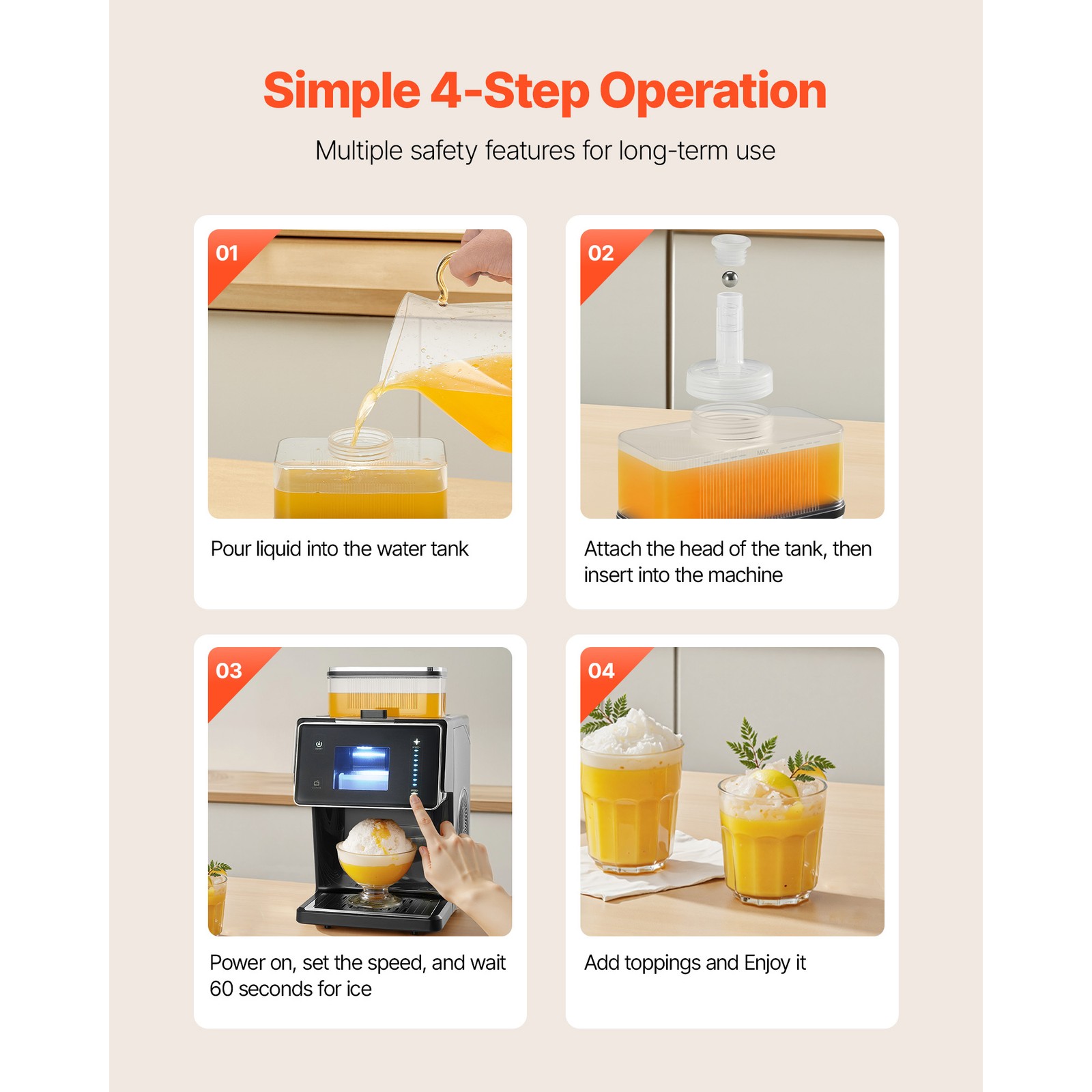 Uimoso Snowflake Ice Maker 44LBS/24H Shaved Ice Slush Machine for Home Party Use