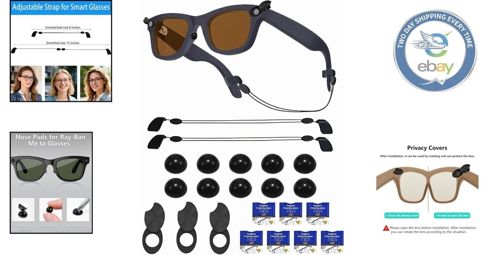 Smart Glasses Accessory Bundle: Privacy, Comfort, and Cleaning Solutions