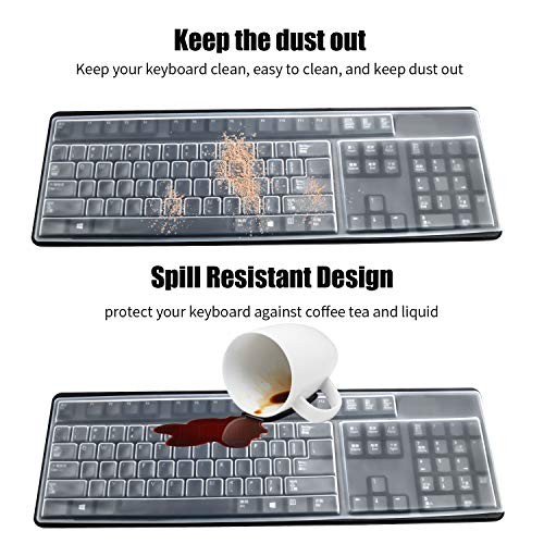 2 Pack Clear Desktop Computer Keyboard Protection Skin Protector Cover for PC