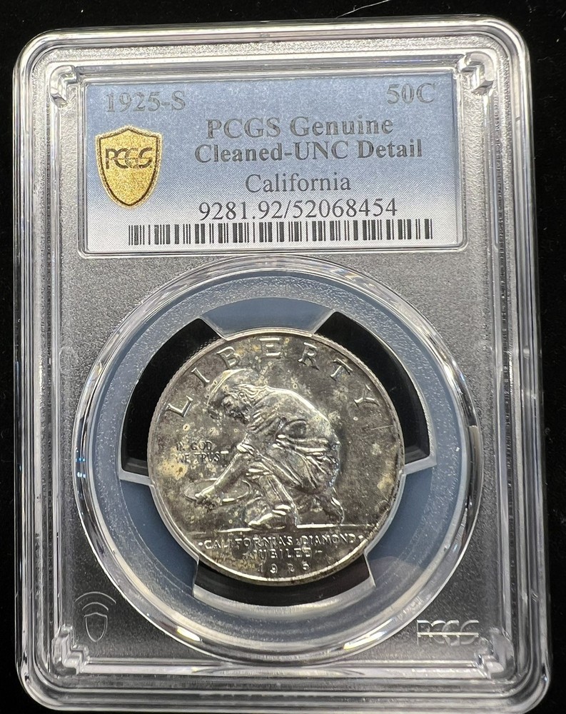 1925 S CALIFORNIA COMMEMORATIVE HALF DOLLAR PCGS UNC DETAIL